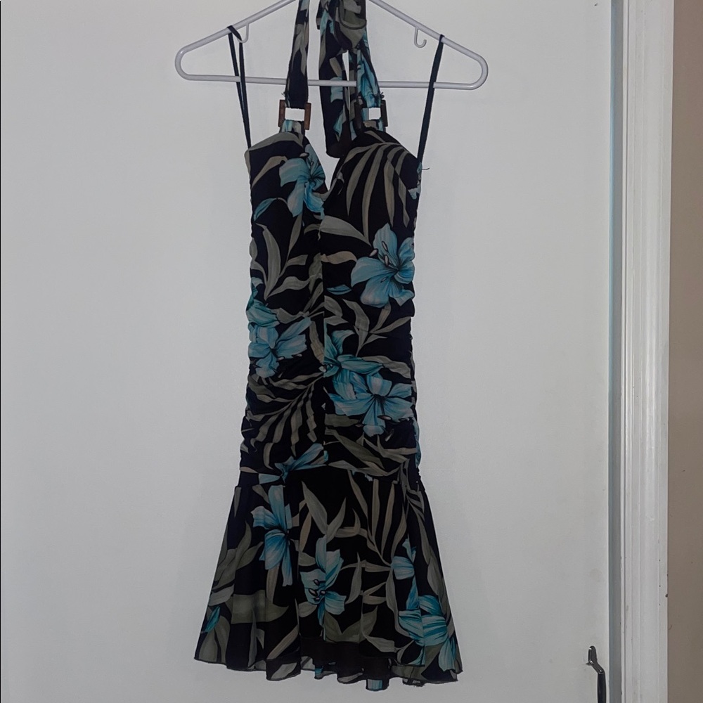 Ruby Rox Black and Blue Asymmetrical Dress